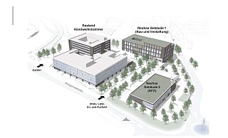 So sehen die ersten Pläne für die Erweiterung des Campus Handwerk an der Nowgorodstraße aus. - Handwerkskammer OWL So sehen die ersten Pläne für die Erweiterung des Campus Handwerk an der Nowgorodstraße aus. - Handwerkskammer OWL