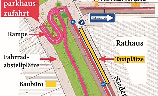 So könnte die Zufahrt zu einem Fahrradparkhaus im Opitz-Keller unter dem Jahnplatz gebaut werden. Quelle: Stadt/Grafik: Schultheiss - Stadt/Schultheiß So könnte die Zufahrt zu einem Fahrradparkhaus im Opitz-Keller unter dem Jahnplatz gebaut werden. Quelle: Stadt/Grafik: Schultheiss - Stadt/Schultheiß