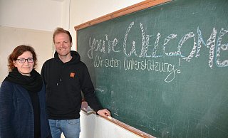 Rita Esau und Marian Staubach vom Team des Vereins Welcome in Höxter. - Thomas Kube Rita Esau und Marian Staubach vom Team des Vereins Welcome in Höxter. - Thomas Kube