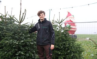 Tobias Krutemeier verkauft Weihnachtsbäume auf dem Wittel. - Anthea Moschner Tobias Krutemeier verkauft Weihnachtsbäume auf dem Wittel. - Anthea Moschner