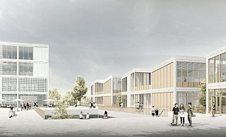 Das Modell für die neue Gesamtschule: Der Entwurf von Staab-Architekten soll an zwei Standorten umgesetzt werden. - Staab Architekten Das Modell für die neue Gesamtschule: Der Entwurf von Staab-Architekten soll an zwei Standorten umgesetzt werden. - Staab Architekten