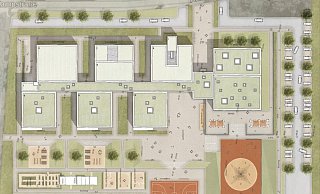 Der Neubau könnte parallel zur Kampstraße in Hiddenhausen auf einem Acker errichtet werden. - BKS Architekten Der Neubau könnte parallel zur Kampstraße in Hiddenhausen auf einem Acker errichtet werden. - BKS Architekten