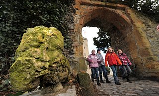 Kurz vor der Entfernung: So sah der linke Sandsteinlöwe am Burgtor im Jahr 2010 aus. Die Spuren der Verwitterung sind deutlich erkennbar. - BIELEFELD Kurz vor der Entfernung: So sah der linke Sandsteinlöwe am Burgtor im Jahr 2010 aus. Die Spuren der Verwitterung sind deutlich erkennbar. - BIELEFELD