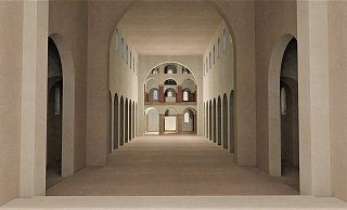 Rekonstruktion der karolingischen Basilika. - y Rekonstruktion der karolingischen Basilika. - y
