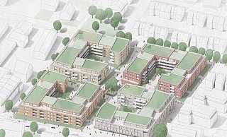 Mehr als 200 Wohnungen sollen auf dem Postareal entstehen. - Visualisierung: behet bondzio lin architekten GmbH & Co. KG, Münster Mehr als 200 Wohnungen sollen auf dem Postareal entstehen. - Visualisierung: behet bondzio lin architekten GmbH & Co. KG, Münster