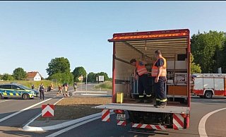 Das augelaufene Frittierfett beschäftigte 20 Steinheimer Feuerwehrleute für mehr als zweieinhalb Stunden. - Feuerwehr Steinheim Das augelaufene Frittierfett beschäftigte 20 Steinheimer Feuerwehrleute für mehr als zweieinhalb Stunden. - Feuerwehr Steinheim