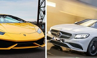 Mit lauten Motorgebrüll fuhren der Lamborghini Huracan (l.) und der Mercedes AMG jeweils an den Ampeln los. - Symbolfoto: Pixabay / picture alliance Mit lauten Motorgebrüll fuhren der Lamborghini Huracan (l.) und der Mercedes AMG jeweils an den Ampeln los. - Symbolfoto: Pixabay / picture alliance