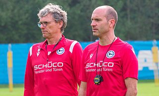 Michael Henke (l.) und Daniel Scherning haben bei Arminia Bielefeld keinen Vertrag mehr. - Andreas Zobe Michael Henke (l.) und Daniel Scherning haben bei Arminia Bielefeld keinen Vertrag mehr. - Andreas Zobe