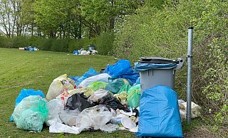 Mehr Mülltonnen will der Umweltbetrieb an der Radrennbahn nicht aufstellen. Foto: Unger - unger Mehr Mülltonnen will der Umweltbetrieb an der Radrennbahn nicht aufstellen. Foto: Unger - unger
