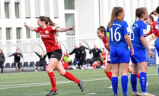Hedda Wahle feiert das erlösende 1:0 für den FSV Gütersloh gegen Turbine Potsdam II. - Jens Dünhölter Hedda Wahle feiert das erlösende 1:0 für den FSV Gütersloh gegen Turbine Potsdam II. - Jens Dünhölter