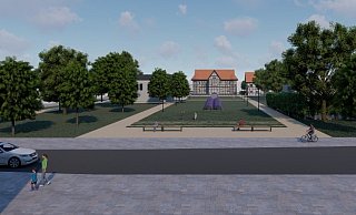 Nach einem Komplettabriss des Gasthauses Möller könnten das Nachbargebäude Brink (links am Bildrand) und ein passend erstellter Neubau im rechten Bereich des Möller-Grundstücks eine optisch ansprechende Torwirkung ergeben. - architektur-werk-statt Nach einem Komplettabriss des Gasthauses Möller könnten das Nachbargebäude Brink (links am Bildrand) und ein passend erstellter Neubau im rechten Bereich des Möller-Grundstücks eine optisch ansprechende Torwirkung ergeben. - architektur-werk-statt