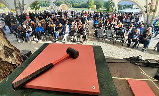 Großes Interesse gab es am ersten Versteigerungstag an der großen LGS-Bühne. Am Donnerstag geht es weiter. - David Schellenberg Großes Interesse gab es am ersten Versteigerungstag an der großen LGS-Bühne. Am Donnerstag geht es weiter. - David Schellenberg