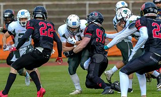 Die Bielefelder Ballträger setzen am Samstag auf die Unterstützung durch die Offensive-Line. - Andreas Zobe Die Bielefelder Ballträger setzen am Samstag auf die Unterstützung durch die Offensive-Line. - Andreas Zobe