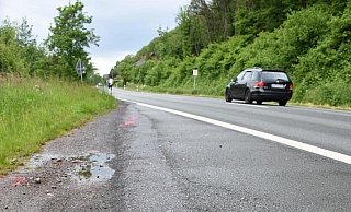 Baustellenvorbereitung an der B 61: Hier kommt ein Container hin. - Dirk Haunhorst Baustellenvorbereitung an der B 61: Hier kommt ein Container hin. - Dirk Haunhorst