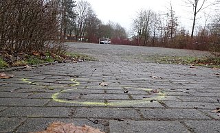 Die Tat hat sich auf einem Parkplatz an der Ostpreußenstraße ereignet. - Svenja Ludwig Die Tat hat sich auf einem Parkplatz an der Ostpreußenstraße ereignet. - Svenja Ludwig