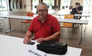 AfD-Ratsherr Günter Koch bei der jüngsten Ausschusssitzung. - Johannes Büttner AfD-Ratsherr Günter Koch bei der jüngsten Ausschusssitzung. - Johannes Büttner