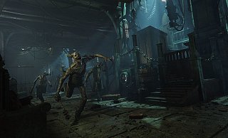 In den dunklen Gängen von "Warhammer 40,000: Darktide" lauert so manche unangenehme Überraschung - wie diese bizarren Ungeheuer. Das Bild zeigt eine frühere Version des Spiels. - Fatshark In den dunklen Gängen von "Warhammer 40,000: Darktide" lauert so manche unangenehme Überraschung - wie diese bizarren Ungeheuer. Das Bild zeigt eine frühere Version des Spiels. - Fatshark