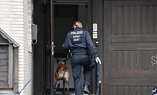 Zwei speziell ausgebildete Hunde kamen bei der Razzia in Höxter-Godelheim zum Einsatz. - Thomas Kube Zwei speziell ausgebildete Hunde kamen bei der Razzia in Höxter-Godelheim zum Einsatz. - Thomas Kube