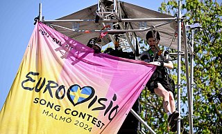 In Malmö laufen die Vorbereitungen für den ESC 2024. - Photo by Johan Nilsson/TT / TT NEWS AGENCY / AFP In Malmö laufen die Vorbereitungen für den ESC 2024. - Photo by Johan Nilsson/TT / TT NEWS AGENCY / AFP