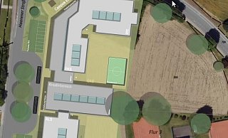 So könnte die Zusammenlegung der Erich-Kästner- und der Astrid-Lindgren-Schule in Borchen aussehen. Die Planer von Concept K sehen in dieser Variante einen Schulcampus mit zwei individuell gestalteten Förderschulen. - Visualisierung Concept K So könnte die Zusammenlegung der Erich-Kästner- und der Astrid-Lindgren-Schule in Borchen aussehen. Die Planer von Concept K sehen in dieser Variante einen Schulcampus mit zwei individuell gestalteten Förderschulen. - Visualisierung Concept K