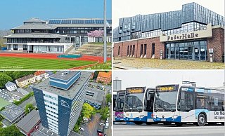 Alle wollen Energie sparen: Der Ahorn Sportpark, die Paderhalle, das Kreishaus und die Padersprinter. - Peter Heidbrink, Lena Henning, Jens Reddeker, Niklas Tüns Alle wollen Energie sparen: Der Ahorn Sportpark, die Paderhalle, das Kreishaus und die Padersprinter. - Peter Heidbrink, Lena Henning, Jens Reddeker, Niklas Tüns