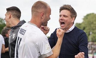 Freude pur bei Alexander Müller vom SV Rödinghausen. - Joel Beinke Freude pur bei Alexander Müller vom SV Rödinghausen. - Joel Beinke