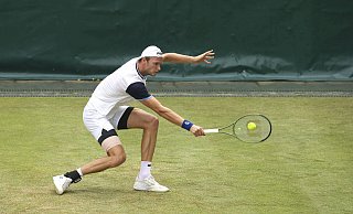 Louis Weßels hätte gern noch den Rasen auf dem Centre Court, dann gegen den Russen Andrei Rublew, getestet. - IMAGO/Claus Bergmann Louis Weßels hätte gern noch den Rasen auf dem Centre Court, dann gegen den Russen Andrei Rublew, getestet. - IMAGO/Claus Bergmann