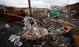 In Butscha wurden die Leichen hunderter ukrainischer Zivilisten gefunden, die gefoltert und getötet wurden. - picture alliance / The Presidential Office of Ukrai In Butscha wurden die Leichen hunderter ukrainischer Zivilisten gefunden, die gefoltert und getötet wurden. - picture alliance / The Presidential Office of Ukrai