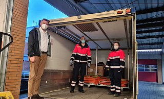 In Brakel gab es bei der Feuerwehrleitstelle weitere Ausrüstung für die Ukraine. Fotos: Privat - Privat In Brakel gab es bei der Feuerwehrleitstelle weitere Ausrüstung für die Ukraine. Fotos: Privat - Privat