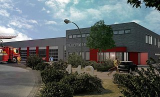 So soll das neue, moderne Feuerwehrgerätehaus in Bad Lippspringe aussehen. - Architekturbüro Brockmeyer und Rüting So soll das neue, moderne Feuerwehrgerätehaus in Bad Lippspringe aussehen. - Architekturbüro Brockmeyer und Rüting