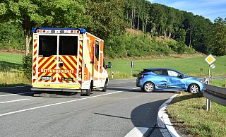 Am frühen Mittwochmorgen kam es auf der L 755 zu einem Unfall. - Jörn Fries Am frühen Mittwochmorgen kam es auf der L 755 zu einem Unfall. - Jörn Fries