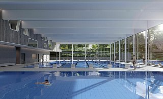 Eine Visualiserung zeigt, wie es im neuen Kombibad in Jöllenbeck aussehen soll. - Krieger-Architekten Eine Visualiserung zeigt, wie es im neuen Kombibad in Jöllenbeck aussehen soll. - Krieger-Architekten