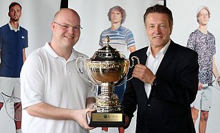 Sven Wortmann (l.) und Ralf Weber freuen sich auf die 31. Terra Wortmann Open in Halle. - Wolfgang Rudolf Sven Wortmann (l.) und Ralf Weber freuen sich auf die 31. Terra Wortmann Open in Halle. - Wolfgang Rudolf