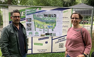 Die Landschaftsarchitekten Marco Genser und Katharina Krause sind die Planer der „Area 61" im Gütersloher Westen. - Christian Bröder Die Landschaftsarchitekten Marco Genser und Katharina Krause sind die Planer der „Area 61" im Gütersloher Westen. - Christian Bröder