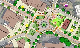So sieht eine der drei Varianten für eine neue Ortsmitte im Gütersloher Ortsteil Avenwedde aus. Sie ist nicht deren favorisierte, aber immerhin erlaubt selbst diese, die Teilfläche am Kreisel als Bürgertreff zu nutzen. - nn So sieht eine der drei Varianten für eine neue Ortsmitte im Gütersloher Ortsteil Avenwedde aus. Sie ist nicht deren favorisierte, aber immerhin erlaubt selbst diese, die Teilfläche am Kreisel als Bürgertreff zu nutzen. - nn