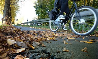 Schäden im Asphalt und zu seltene Reinigung des Radwegs an der B 61 sowie auch anderer Strecken beklagt der ADFC. Solche Bedingungen seien ein Grund dafür, dass Menschen nicht aufs Rad steigen sondern ins Auto. - Andreas Frücht Schäden im Asphalt und zu seltene Reinigung des Radwegs an der B 61 sowie auch anderer Strecken beklagt der ADFC. Solche Bedingungen seien ein Grund dafür, dass Menschen nicht aufs Rad steigen sondern ins Auto. - Andreas Frücht