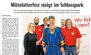 In dem Bericht der „LZ“ wird Norbert Morkes (r. mit rotem Anno-T-Shirt) als Gründer von Anno Events erwähnt. - NW In dem Bericht der „LZ“ wird Norbert Morkes (r. mit rotem Anno-T-Shirt) als Gründer von Anno Events erwähnt. - NW