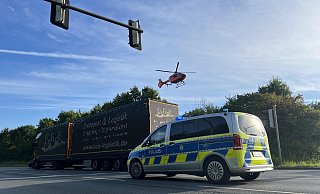Der Rettungshubschrauber ist am Morgen am Ostring im Einsatz. - Paul Brinkmann Der Rettungshubschrauber ist am Morgen am Ostring im Einsatz. - Paul Brinkmann