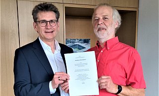Präsident des Landgerichts Klaus Petermann (l.) und Richter am Landgericht Andreas Reichmann. - Nils Middelhauve Präsident des Landgerichts Klaus Petermann (l.) und Richter am Landgericht Andreas Reichmann. - Nils Middelhauve