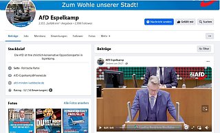 "Gegenangriff: Jetzt schlägt die AfD zurück!" heißt es auf der Facebook-Seite der AfD Espelkamp. - Frank Hartmann "Gegenangriff: Jetzt schlägt die AfD zurück!" heißt es auf der Facebook-Seite der AfD Espelkamp. - Frank Hartmann