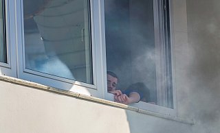 Feuerwehrübung in Abrisshaus in der Bielefelder Innenstadt. - Paul Brinkmann Feuerwehrübung in Abrisshaus in der Bielefelder Innenstadt. - Paul Brinkmann