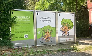 Die drei Fahrradboxen an der Frühherrenstraße. Der Preis der Stellplätze und erst recht die Nutzerzahl erstaunt. - Jobst Lüdeking Die drei Fahrradboxen an der Frühherrenstraße. Der Preis der Stellplätze und erst recht die Nutzerzahl erstaunt. - Jobst Lüdeking