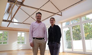 Yorck und Sabine Streitbörger in einem der Lofts im Obergeschoss. - Mareike Patock Yorck und Sabine Streitbörger in einem der Lofts im Obergeschoss. - Mareike Patock