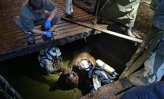 Einsatzkräfte der freiwilligen Feuerwehr Brakel befreien eine Kuh aus einem Gülleschacht (im Jahr 2018). Kein ganz alltäglicher Einsatz - am Samstag feiert der Löschzug Brakel 150-jähriges Jubiläum. - Feuerwehr Brakel Einsatzkräfte der freiwilligen Feuerwehr Brakel befreien eine Kuh aus einem Gülleschacht (im Jahr 2018). Kein ganz alltäglicher Einsatz - am Samstag feiert der Löschzug Brakel 150-jähriges Jubiläum. - Feuerwehr Brakel