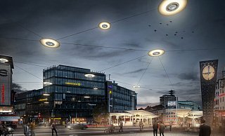 Schwebende Leuchten über dem Jahnplatz: Die Stadt hat die nötige Seilüberspannung ausgeschrieben. - loomn architektur visualisierungJost Hauer Dipl.-Ing. Arch. TU Schwebende Leuchten über dem Jahnplatz: Die Stadt hat die nötige Seilüberspannung ausgeschrieben. - loomn architektur visualisierungJost Hauer Dipl.-Ing. Arch. TU