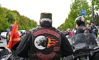 Mitglieder der russischen Rockergruppe "Nachtwölfe" im Mai 2017 in Berlin. - picture alliance / Paul Zinken/dpa Mitglieder der russischen Rockergruppe "Nachtwölfe" im Mai 2017 in Berlin. - picture alliance / Paul Zinken/dpa
