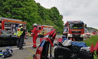Ein Großaufgebot an Rettungskräften und Polizei ist vor Ort. - Burkhard Battran Ein Großaufgebot an Rettungskräften und Polizei ist vor Ort. - Burkhard Battran