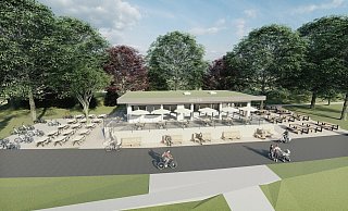 Aus dem R1 wird das Pier1. So soll die neue Gastronomie an der Weserpromenade aussehen. - Stadt Höxter Aus dem R1 wird das Pier1. So soll die neue Gastronomie an der Weserpromenade aussehen. - Stadt Höxter