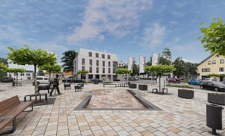 So stellt sich das von der Gemeinde beauftragte Architekturbüro AWS den zentralen Neubau vor. - AWS So stellt sich das von der Gemeinde beauftragte Architekturbüro AWS den zentralen Neubau vor. - AWS