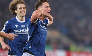 Arminias Marius Wörl beeindruckte gegen Werder Bremen einmal mehr mit einer bärenstarken Leistung. - Oliver Krato Arminias Marius Wörl beeindruckte gegen Werder Bremen einmal mehr mit einer bärenstarken Leistung. - Oliver Krato